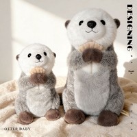 Peluche Otter Kawaii, jouet en peluche doux rembourré de coton PP avec mains magnétiques, cadeau mignon, OEM ODM en gros