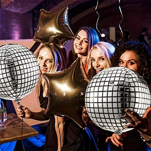 Big Size 32 Inch Disco Ball Dancing <strong>Prom</strong> 70s Party Silver Graduation Decorations 4D Sphere <strong>Balloons</strong> for Disco Party Decoration - Product Image 3
