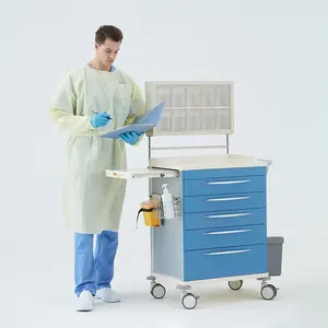 Meditroll ANS05B High Standard Movable Red Resuscitation Trolley For Clinic