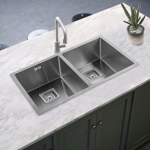 อ่างล้างจานสแตนเลสอ่างล้างจานอ่างล้างจานอ่างล้างจานอ่างล้างจานอ่างล้างจานแบบสองชั้นทำมือ304ขนาดมาตรฐานของอเมริกา - Product Image 6