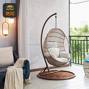 <span class=keywords><strong>Sedia</strong></span> a dondolo moderna in metallo con cuscino, in rattan intrecciato, per patio, giardino, <span class=keywords><strong>balcone</strong></span>, villa, cortile, <span class=keywords><strong>sedia</strong></span> sospesa <span class=keywords><strong>da</strong></span> esterno - Product Image 1