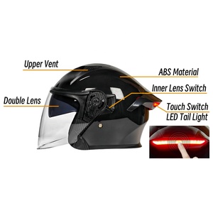 Casco da Moto in ABS con Luce Posteriore a Controllo Touch, Fodera in <span class=keywords><strong>Cotone</strong></span> e Ventilazione, Certificato CCC, Vendita Diretta dalla Fabbrica - Product Image 3