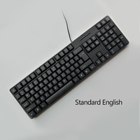 Logo personnalisé tout-en-un USB clavier de bureau français russe espagnol arabe PC ordinateur filaire Teclados Para anglais noir
