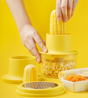 Batteuse à maïs et broyeur multifonctionnel-Outil de cuisine ménager pour purée d'ail et de radis en plastique facile à nettoyer Marque OEM
