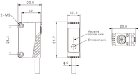 Nouvel arrivage Akusense : Capteur photoélectrique haute performance série ELE ELE-B35P, câble 2m/4 conducteurs, diamètre 4mm, protection IP65