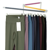 Nouveau pantalon de yoga et de sport taille haute en nylon, couleur unie, avec logo personnalisé, grande taille, élastique, léger, sans couture avant, couleur chair