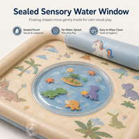 Tapis aquatique sensoriel pour bébés avec cadre gonflable en PVC, fenêtre centrale scellée et coussin amovible pour programmes de vente au détail personnalisés