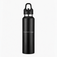 Bouteille d'eau isotherme personnalisée en acier inoxydable 306, gourde de sport à double paroi sans BPA avec bouchon à boucle portable pour la randonnée et la salle de sport