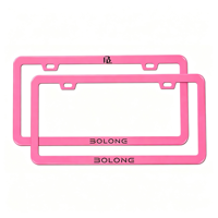 Cadre de plaque d'immatriculation américaine BOLONG à 2 trous en ABS, multicolores, logo personnalisé, cadre de plaque d'immatriculation standard américaine pour la décoration automobile