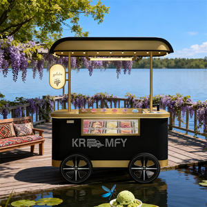 Vitrine Réfrigérée pour Gelato, Chariot Mobile Remorquable pour Crème Glacée, Chariot de Vente Ambulant pour Restauration Rapide, en Acier Galvanisé Résistant à la Rouille - Product Image 5