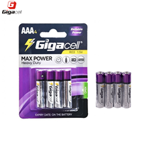 Pilas de Carbono-Zinc AAA de 1.5V, Tamaño Micro, Alta Resistencia, Proporcionan Energía Confiable y Duradera para Juguetes, Linternas, Ratones Inalámbricos