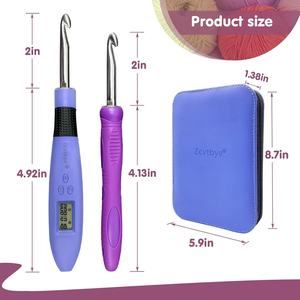 Gancho <span class=keywords><strong>de</strong></span> ganchillo ergonómico <span class=keywords><strong>de</strong></span> 18 tamaños diferentes <span class=keywords><strong>LED</strong></span> Stitch Row Counter Light Aguja <span class=keywords><strong>de</strong></span> ganchillo intercambiable 2 niveles para objetivo corporal - Product Image 6