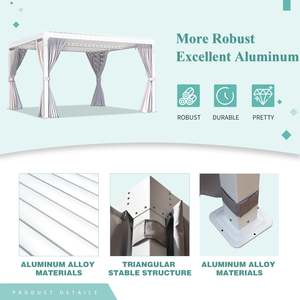 3x4 4x4 6x3 Pergula exterior alluminio Sun Room lamella pérgola aluminio exterior luz LED eléctrica pérgolas para terrazas - Product Image 4