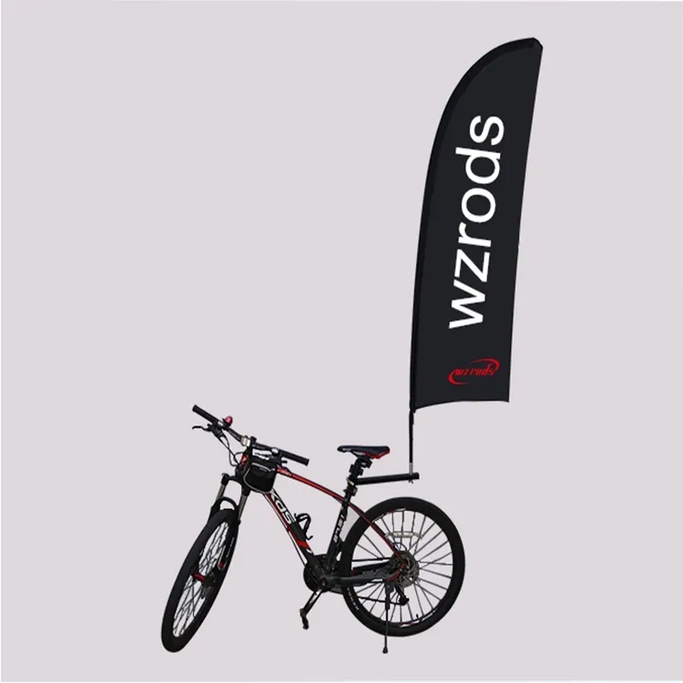 Weihai Wisezone Peso Leve Única Rua Publicidade Em Movimento Bicicleta Suporte Para Apoiar Pena Bandeira Teardrop Retângulo