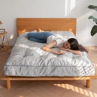 Sofá de 6 "colchón futón de tamaño completo, sofá cama futón con mechones, colchón de suelo extra grueso para adultos, relleno de espuma triturada