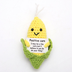 Corn <strong>Home</strong> Ornaments Pendant Decor Hand Knitted Finished Product Funny <strong>Expressions</strong> Positive Energy Cute Card Toy Doll - Product Image 2
