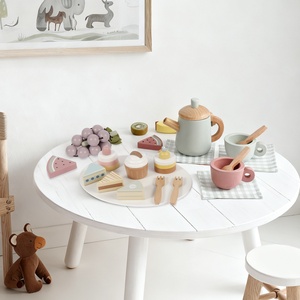 Jouet de découpe de fruits et légumes en bois pour enfants, style nordique, avec ustensiles de cuisine et service <span class=keywords><strong>à</strong></span> thé pour jeu d'imitation - Product Image 5