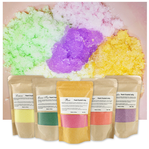 Gelatina de cristal de lavanda para baño de <span class=keywords><strong>pies</strong></span>, polvo de Spa de etiqueta privada para <span class=keywords><strong>masaje</strong></span>, gelatina blanqueadora para pedicura, sal para <span class=keywords><strong>pies</strong></span> a granel - Product Image 1