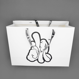 Logotipo personalizado <span class=keywords><strong>de</strong></span> papel blanco <span class=keywords><strong>de</strong></span> la tarjeta <span class=keywords><strong>bolsa</strong></span> personalizar bolsas <span class=keywords><strong>de</strong></span> embalaje <span class=keywords><strong>de</strong></span> impresión joyería bolsas papel envasado - Product Image 5