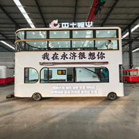 Camion-restaurant personnalisé en forme de bus à deux étages, camion de crème glacée, construction métallique, multifonctionnel, service de collations et de boissons, nouveau modèle