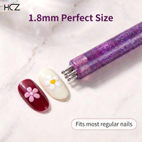 Hechunzi Nouveau Style Stylo de Nail Art Coloré à Pointes Acryliques, Stylo à Perles à Pointe Unique pour Fleurs et Pétales, Outils DIY pour Nail Art