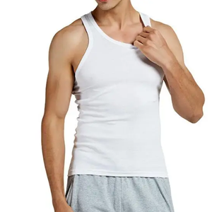 <span class=keywords><strong>Camiseta</strong></span> sin mangas de algodón de verano para <span class=keywords><strong>hombre</strong></span>, chaleco de algodón Con parte inferior deportiva para estudiantes, chaleco suelto de algodón blanco, Tops - Product Image 2