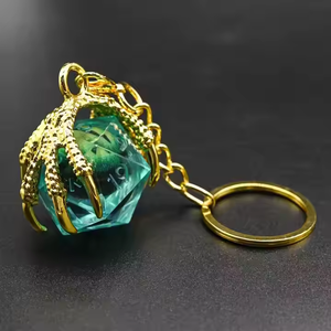 Exquisito D20 Liquid Dragon Eye Random Bulk DND Dice Resina Metal Llavero para juegos <span class=keywords><strong>de</strong></span> rol - Product Image 3
