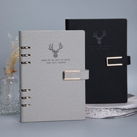 Planificateurs à reliure A6 personnalisés, couverture rigide en PU, agenda, journal, bouton, couverture rigide, carnet à spirales, agenda pour l'école, les affaires