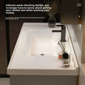 Fabricant Vente en gros <span class=keywords><strong>Meuble</strong></span> sous-vasque LED intelligent avec <span class=keywords><strong>lavabo</strong></span> mural en céramique Style moderne gris - Product Image 3