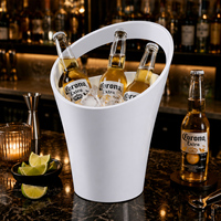 Seau à glace en plastique PP de grande capacité 3,2 L, épaissi, durable, avec poignée ergonomique, logo personnalisé pour le camping en plein air, les pique-niques, les bars