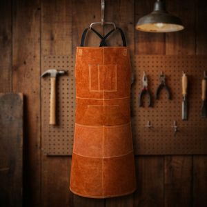 Delantal de Cuero Estilo Clásico con Múltiples Bolsillos para Trabajo, Color Naranja - Product Image 3