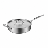 Ensemble de casseroles et poêles de cuisine haut de gamme en acier inoxydable 18/10, entièrement plaqué, compatible induction