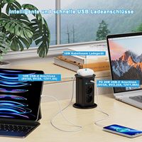 Prise de levage intelligente motorisée étanche à l'eau Prise de charge sans fil en alliage d'aluminium USB pour maison intelligente