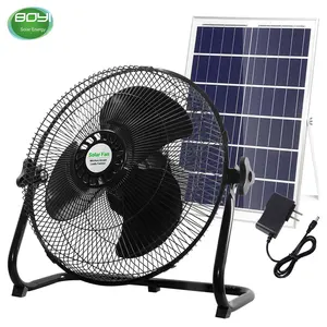 2023 Hot mechanical fan dc chargeable solar floor fan with solar panel rechargeable