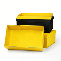 Boîtes cadeaux en papier rigide pour vêtements, bijoux, vente au détail, avec logo personnalisé, couvercle et base jaunes