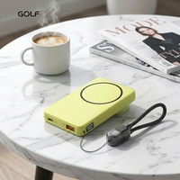 Chargeur portable magnétique sans fil en polymère avec écran LCD numérique, vente en gros, avec câble, batterie externe 5000 mAh légère