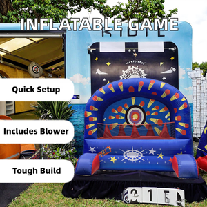 Château Gonflable Langko avec <span class=keywords><strong>Jeu</strong></span> de Tir, Installation Facile pour Enfants et Adultes - <span class=keywords><strong>Fort</strong></span> Amusant en PVC 4x5m pour Utilisation Extérieure, Idéal pour une Personne - Product Image 3