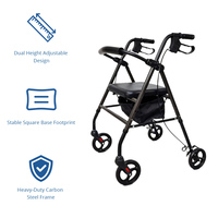 Déambulateur pliant en acier léger Relaxsmith certifié CE, pour personnes âgées, stable, réglable en hauteur, aide à la mobilité