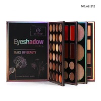 Palette de maquillage pour les yeux 55 couleurs, palette de maquillage vegan avec highlighter, rouge à lèvres et blush, format livre
