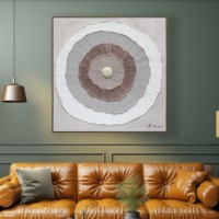 Peinture murale minimaliste en toile faite à la main, design abstrait rayé de couleur, taille personnalisée, pierre de jade naturelle, haute qualité