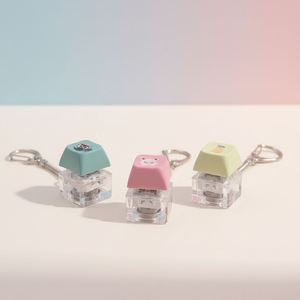 Custom Logo Acrylic Keycap Switch <b>Keychain</b> Button <b>Fidget</b> Clicker Stress Switches Plastic Keyboard <b>Keychain</b> for Stress Relief - Product Image 2