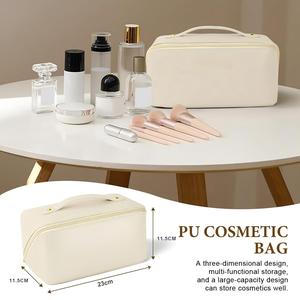 Borsa per il Trucco in Pelle PU all'Ingrosso, Logo Personalizzato, Impermeabile, da Viaggio, per Sposa, Quadrata, a Forma di Cuscino, Astuccio per Cosmetici - Product Image 5