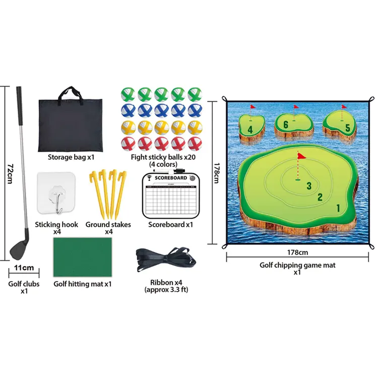 Golf Plakkerige Ballen Chipping Game Training Spelen Mat Golf Chipping Doelmat Golfmat Speelset