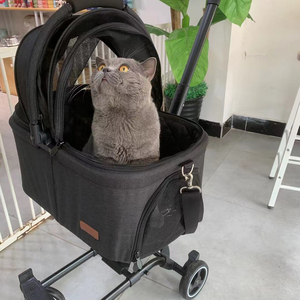 Poussette pliable 3 <span class=keywords><strong>en</strong></span> 1 pour <span class=keywords><strong>chien</strong></span> et chat avec porte-bébé détachable Poussette de voyage pour animaux de compagnie - Product Image 3