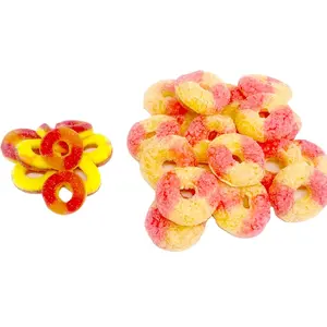 Wholesaler the freeze dried gummy candy OEM LOW MOQ Freeze Dried Gummy Peach Rings sweet candy