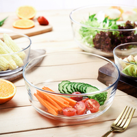 2022 Hxglass Bols à salade en verre trempé transparent écologique 6-9 pouces, incassables, pour bébé, pour soupe et ramen