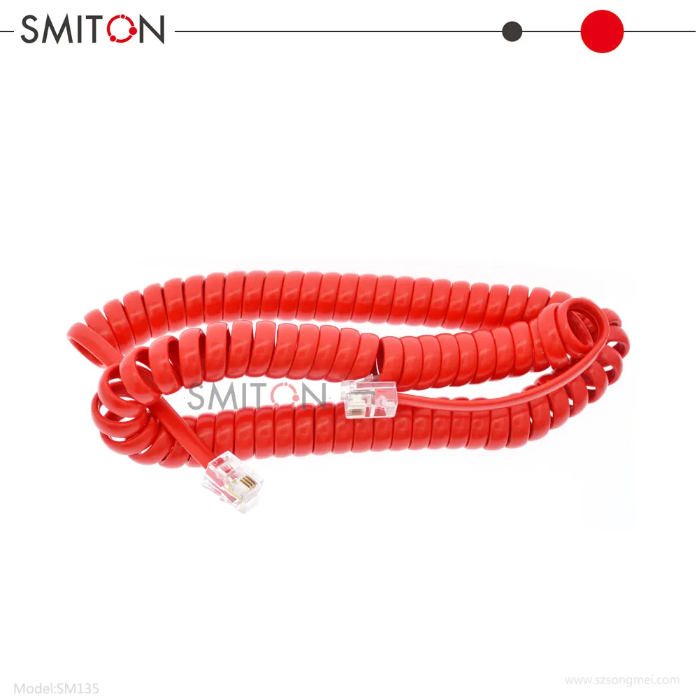 Telephone Handset Cord RJ9 Male to RJ9 Male 4P4C Extension Handset Coiled Cord Cable Telephone Spiral Cable