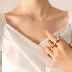 Stainless Steel <b>Statement</b> Choker <b>Necklace</b> | 18K Gold Plated Heart Pendant | Elegant & Trendy Design - Product Image 4