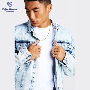 Usine Prix hommes goutte épaule <span class=keywords><strong>veste</strong></span> <span class=keywords><strong>en</strong></span> <span class=keywords><strong>jean</strong></span> <span class=keywords><strong>oversize</strong></span> <span class=keywords><strong>jean</strong></span> <span class=keywords><strong>en</strong></span> lavage à l'acide - Product Image 4