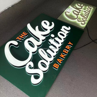 Panel Trasero Acrílico Pintado, Letras de Canal 3D Personalizadas para Negocios, Acero Inoxidable, Iluminación Frontal y Trasera, Señalización Publicitaria para Exteriores